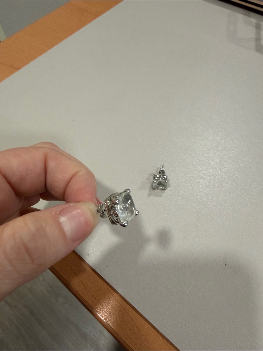 Large Faux Diamond Earrings